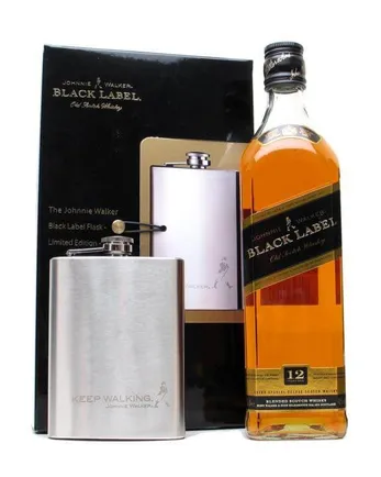 Johnnie Walker 12 Year Old Black Label Hip Flask Pack
