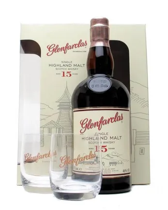 Glenfarclas 15 Year Old Set with Two Glasses