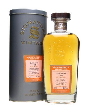 Glen Scotia 1974 33 Year Old Bourbon Cask #847 Signatory Cask Strength Collection