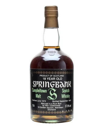 Springbank 1973 18 Year Old Rum Butt Cadenhead's 75cl